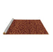 Sideview of Machine Washable Abstract Brown Modern Rug, wshabs5502brn