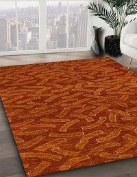 Abstract Red Modern Rug, abs5502