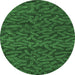 Round Abstract Emerald Green Modern Rug, abs5502emgrn