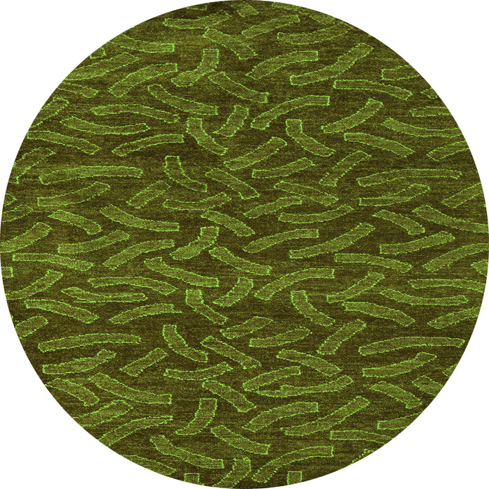 Round Abstract Green Modern Rug, abs5502grn