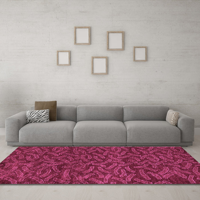 Machine Washable Abstract Purple Modern Area Rugs in a Living Room, wshabs5502pur