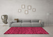 Machine Washable Abstract Pink Modern Rug in a Living Room, wshabs5502pnk