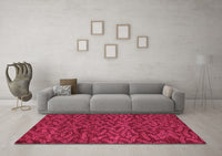 Machine Washable Abstract Pink Modern Rug, wshabs5502pnk