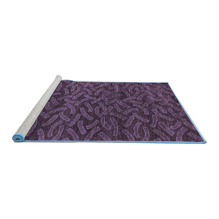 Sideview of Machine Washable Abstract Blue Modern Rug, wshabs5502blu