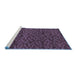 Sideview of Machine Washable Abstract Blue Modern Rug, wshabs5502blu