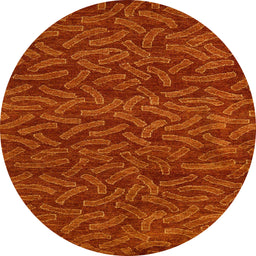 Round Machine Washable Abstract Red Rug, wshabs5502
