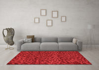 Machine Washable Abstract Red Modern Rug, wshabs5502red