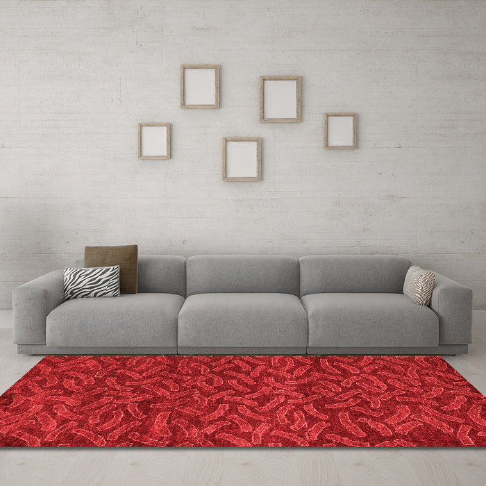 Modern Red Washable Rugs