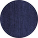 Round Oriental Blue Modern Rug, abs5503blu