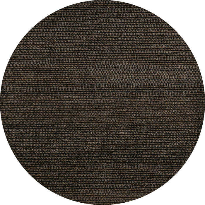 Round Machine Washable Abstract Dark Brown Rug, wshabs5503