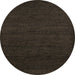 Round Abstract Dark Brown Oriental Rug, abs5503