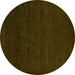 Round Oriental Yellow Modern Rug, abs5503yw