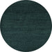 Round Oriental Light Blue Modern Rug, abs5503lblu