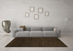 Machine Washable Oriental Brown Modern Rug in a Living Room,, wshabs5503brn