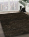 Abstract Chocolate Brown Oriental Rug in Family Room, abs5504