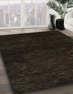 Machine Washable Abstract Milk Chocolate Brown Rug in a Family Room, wshabs5504