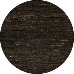 Round Abstract Chocolate Brown Oriental Rug, abs5504