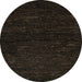 Round Abstract Chocolate Brown Oriental Rug, abs5504