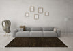 Machine Washable Oriental Brown Modern Rug in a Living Room,, wshabs5504brn