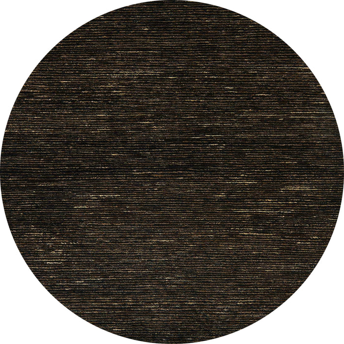 Round Machine Washable Abstract Milk Chocolate Brown Rug, wshabs5504