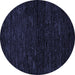 Round Oriental Blue Modern Rug, abs5504blu