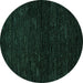 Round Oriental Turquoise Modern Rug, abs5504turq