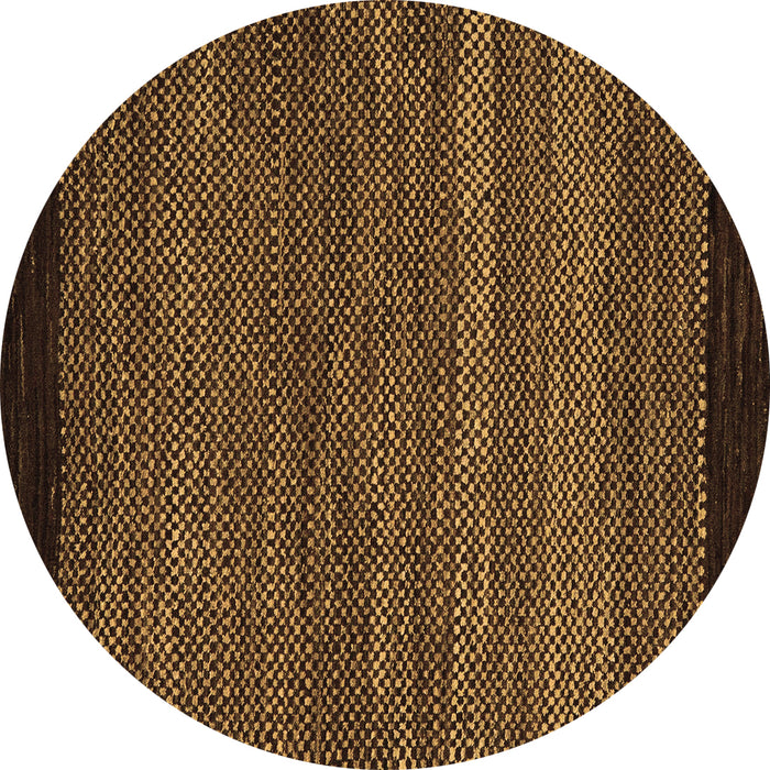 Round Machine Washable Oriental Brown Modern Rug, wshabs5505brn