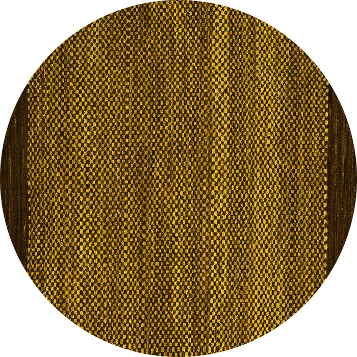 Round Oriental Yellow Modern Rug, abs5505yw