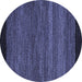 Round Oriental Blue Modern Rug, abs5505blu