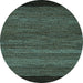 Round Oriental Light Blue Modern Rug, abs5505lblu