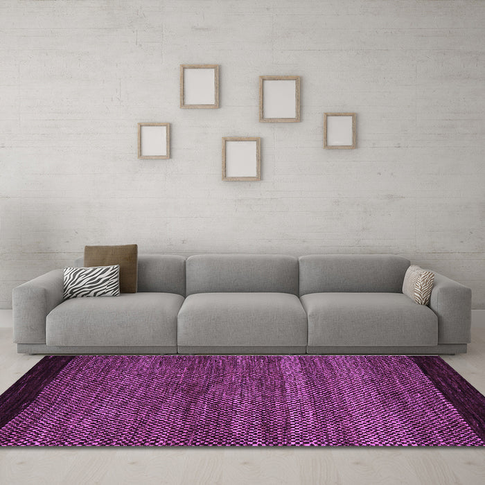 Machine Washable Oriental Purple Modern Area Rugs in a Living Room, wshabs5505pur