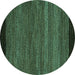 Round Oriental Turquoise Modern Rug, abs5505turq