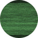 Round Oriental Emerald Green Modern Rug, abs5505emgrn