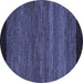 Round Machine Washable Oriental Blue Modern Rug, wshabs5505blu