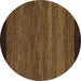 Round Oriental Brown Modern Rug, abs5505brn