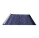 Sideview of Machine Washable Oriental Blue Modern Rug, wshabs5505blu