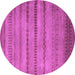 Round Machine Washable Oriental Purple Modern Area Rugs, wshabs5506pur