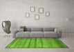 Machine Washable Oriental Green Modern Area Rugs in a Living Room,, wshabs5506grn