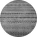 Round Machine Washable Oriental Gray Modern Rug, wshabs5506gry