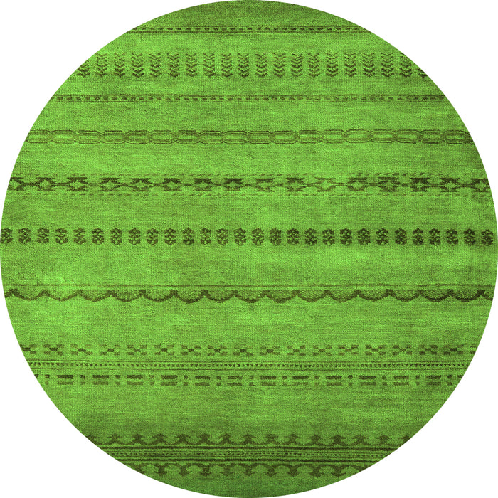 Round Oriental Green Modern Rug, abs5506grn