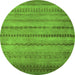 Round Oriental Green Modern Rug, abs5506grn