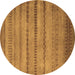 Round Oriental Brown Modern Rug, abs5506brn