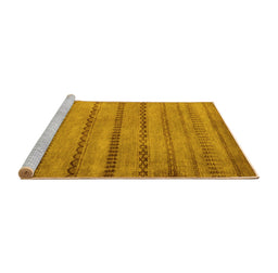 Sideview of Machine Washable Oriental Yellow Modern Rug, wshabs5506yw
