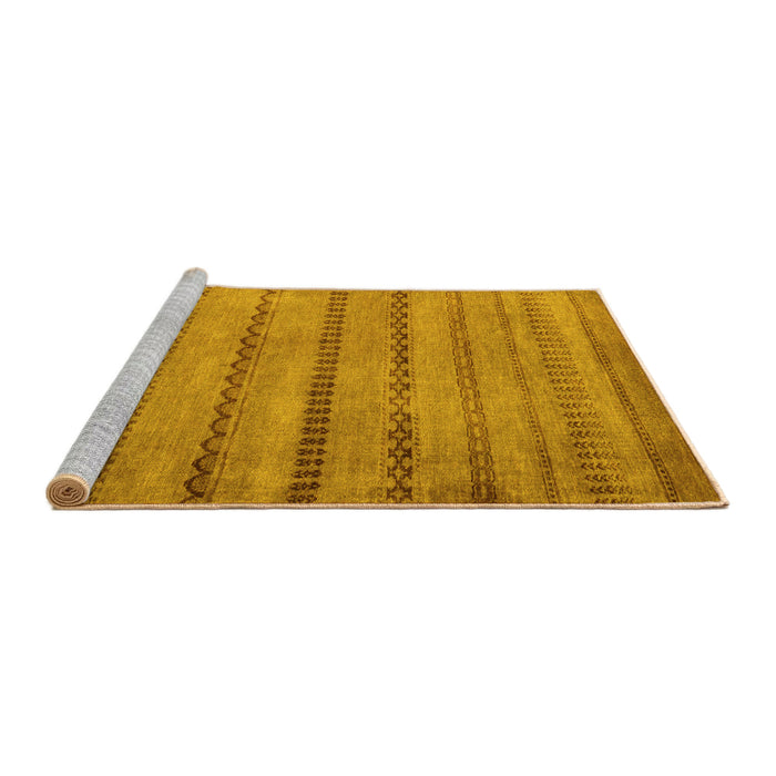 Sideview of Machine Washable Oriental Yellow Modern Rug, wshabs5506yw