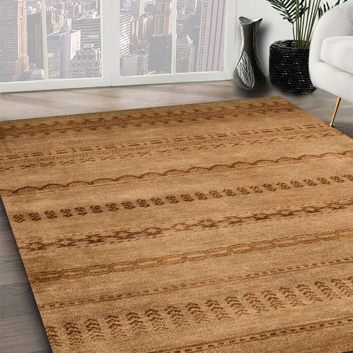 Abstract Orange Oriental Rug in Family Room, abs5506