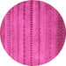 Round Oriental Pink Modern Rug, abs5506pnk