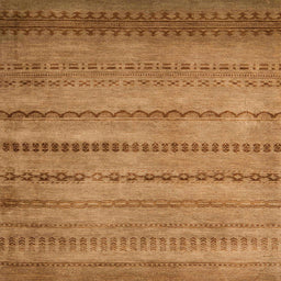 Square Abstract Orange Oriental Rug, abs5506