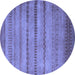 Round Oriental Blue Modern Rug, abs5506blu