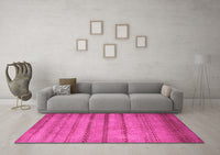 Machine Washable Oriental Pink Modern Rug, wshabs5506pnk