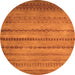 Round Oriental Orange Modern Rug, abs5506org